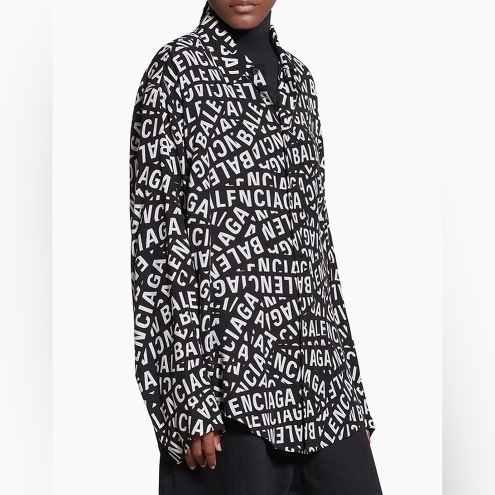 BALENCIAGA - Logo Strips Minimal Shirt - Allover Logo
